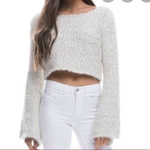 METALLIC CROPPED SWEATER